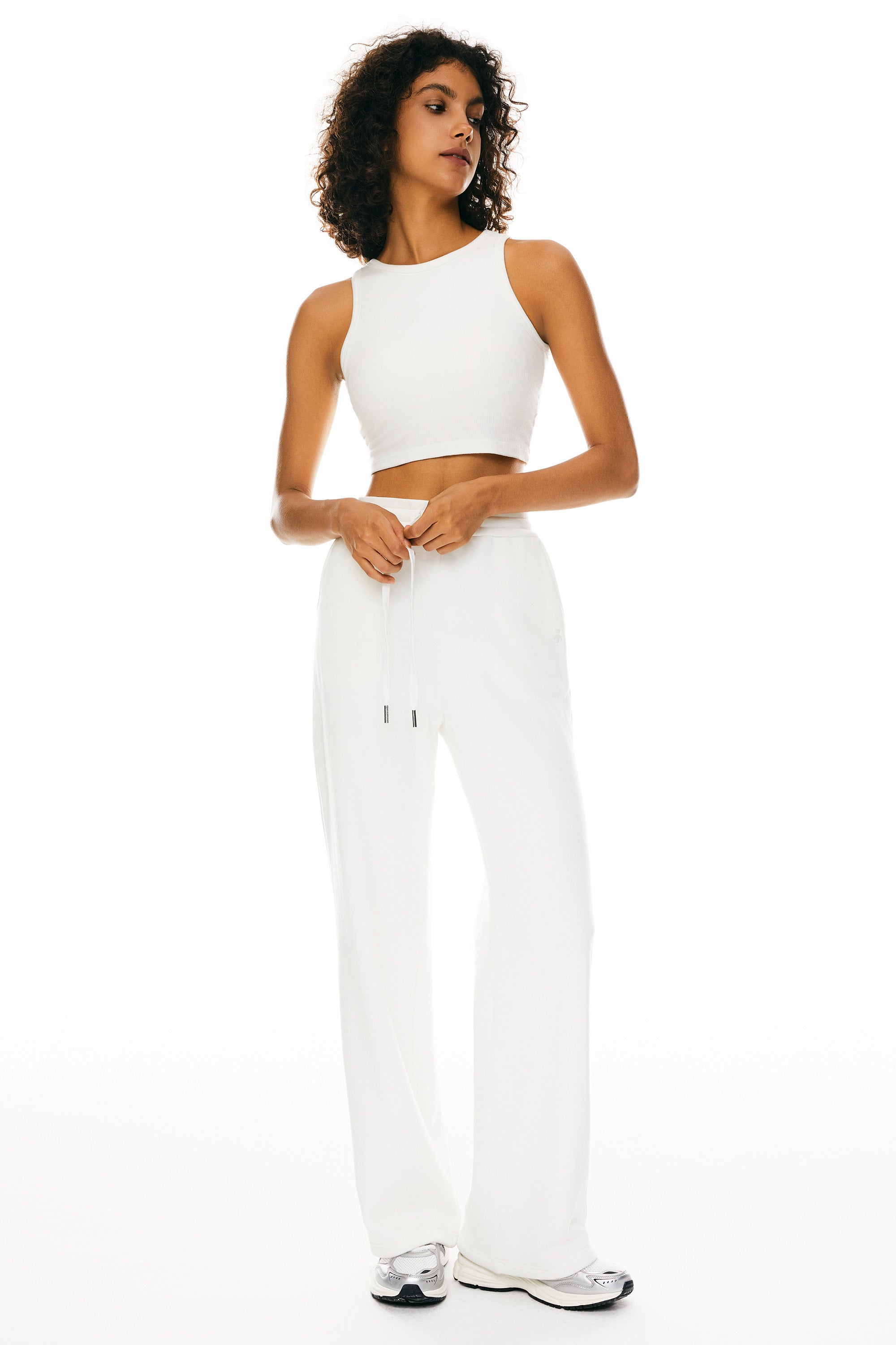 Orolay Fleece Straight Leg Sweatpants #color_white