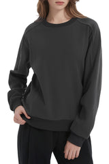 Orolay Casual Crewneck Sweatshirts Long Sleeve #color_darkgray
