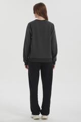 Orolay Casual Crewneck Sweatshirts Long Sleeve #color_darkgray