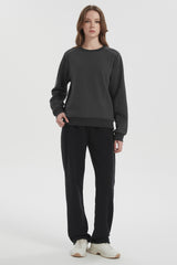 Orolay Casual Crewneck Sweatshirts Long Sleeve #color_darkgray