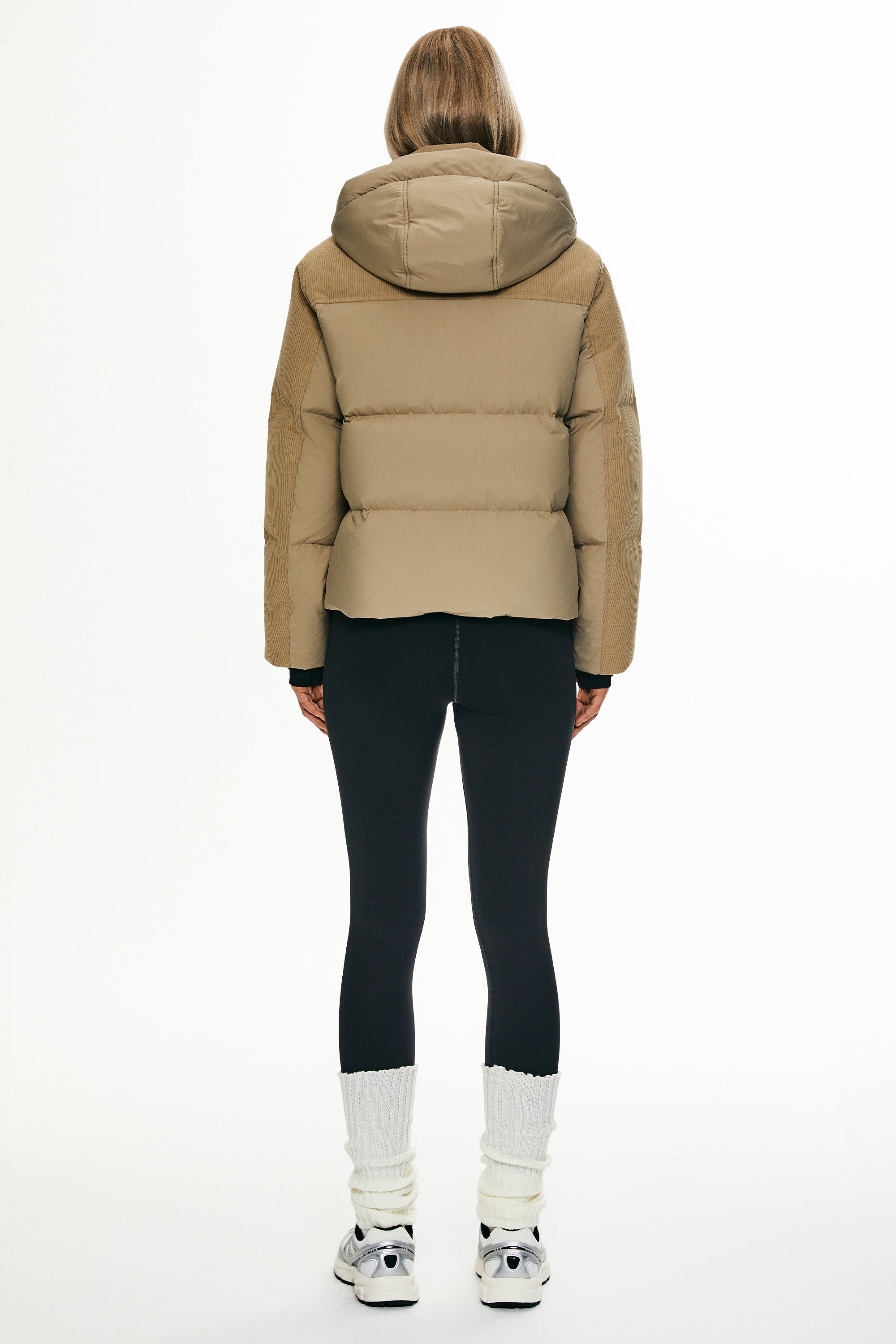 Orolay Cropped Puffer Jacket Winter Hooded #color_khaki