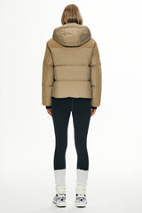 Orolay Cropped Puffer Jacket Winter Hooded #color_khaki