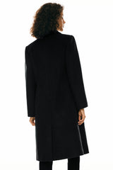 Orolay Double Breasted Pea Wool Coat #color_black