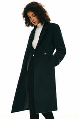 Orolay Double Breasted Pea Wool Coat #color_dark green