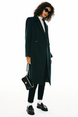 Orolay Double Breasted Pea Wool Coat #color_dark green