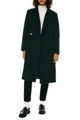 Orolay Double Breasted Pea Wool Coat #color_dark green