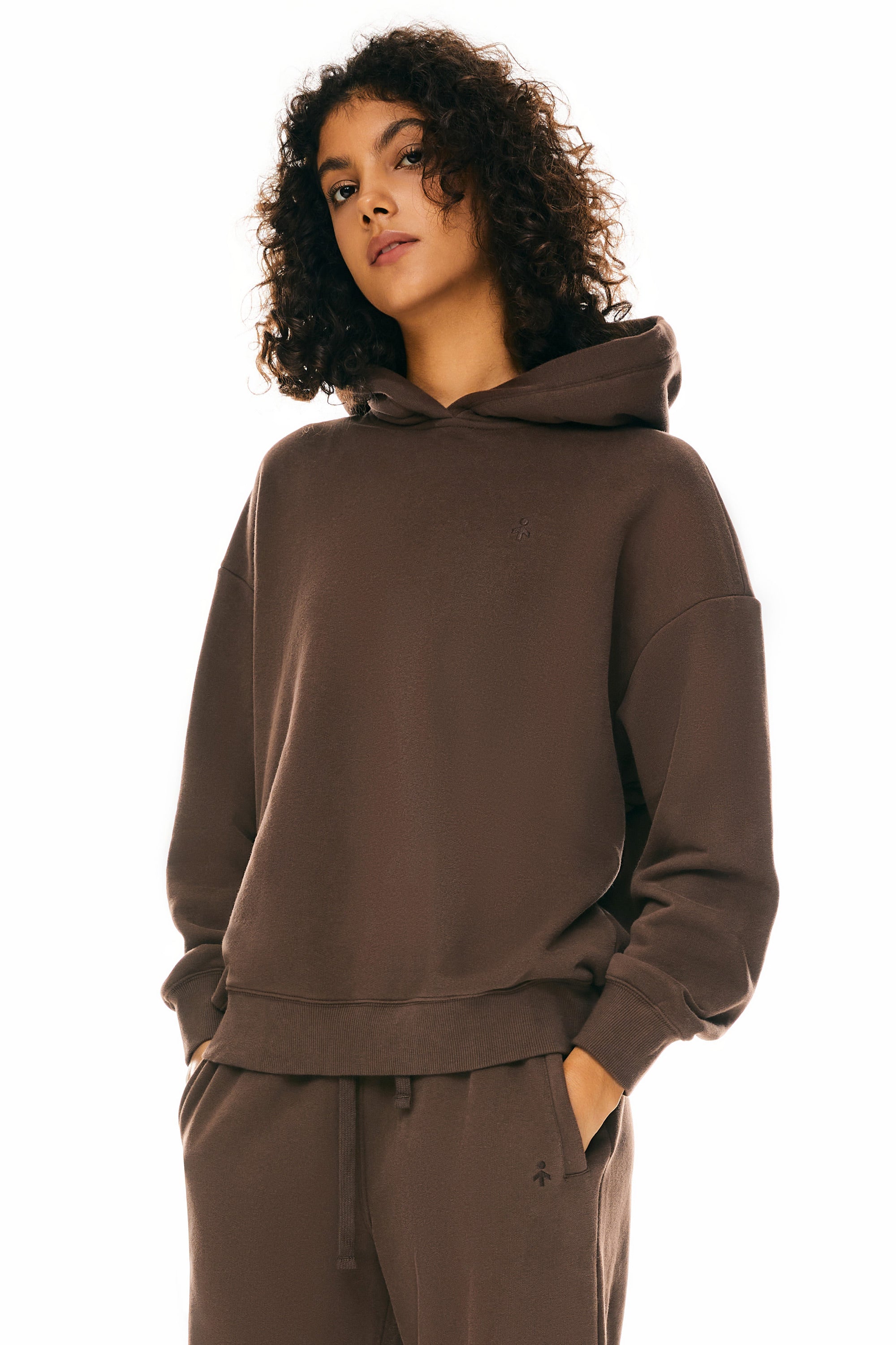 Orolay Fleece Hoodie Sweatshirt Long Sleeve Oversized #color_brown