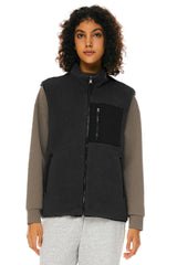 Orolay Fleece Reversible Vest Sherpa with Pockets #color_darkgray