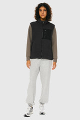 Orolay Fleece Reversible Vest Sherpa with Pockets #color_darkgray