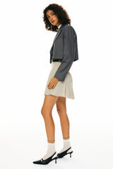 Orolay Long Sleeve Cropped Blazer Casual Business #color_gray