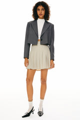 Orolay Long Sleeve Cropped Blazer Casual Business #color_gray