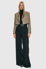 Orolay Long Sleeve Cropped Blazer Casual Business #color_khaki