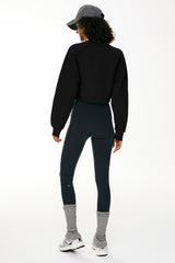 Orolay Oversized Cropped Sweatshirt Long Sleeve #color_black