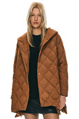 Orolay Oversized Quilted Puffer Jacket Lightweight with Pockets #color_coffee
