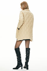 Orolay Oversized Quilted Puffer Jacket Lightweight with Pockets #color_khaki