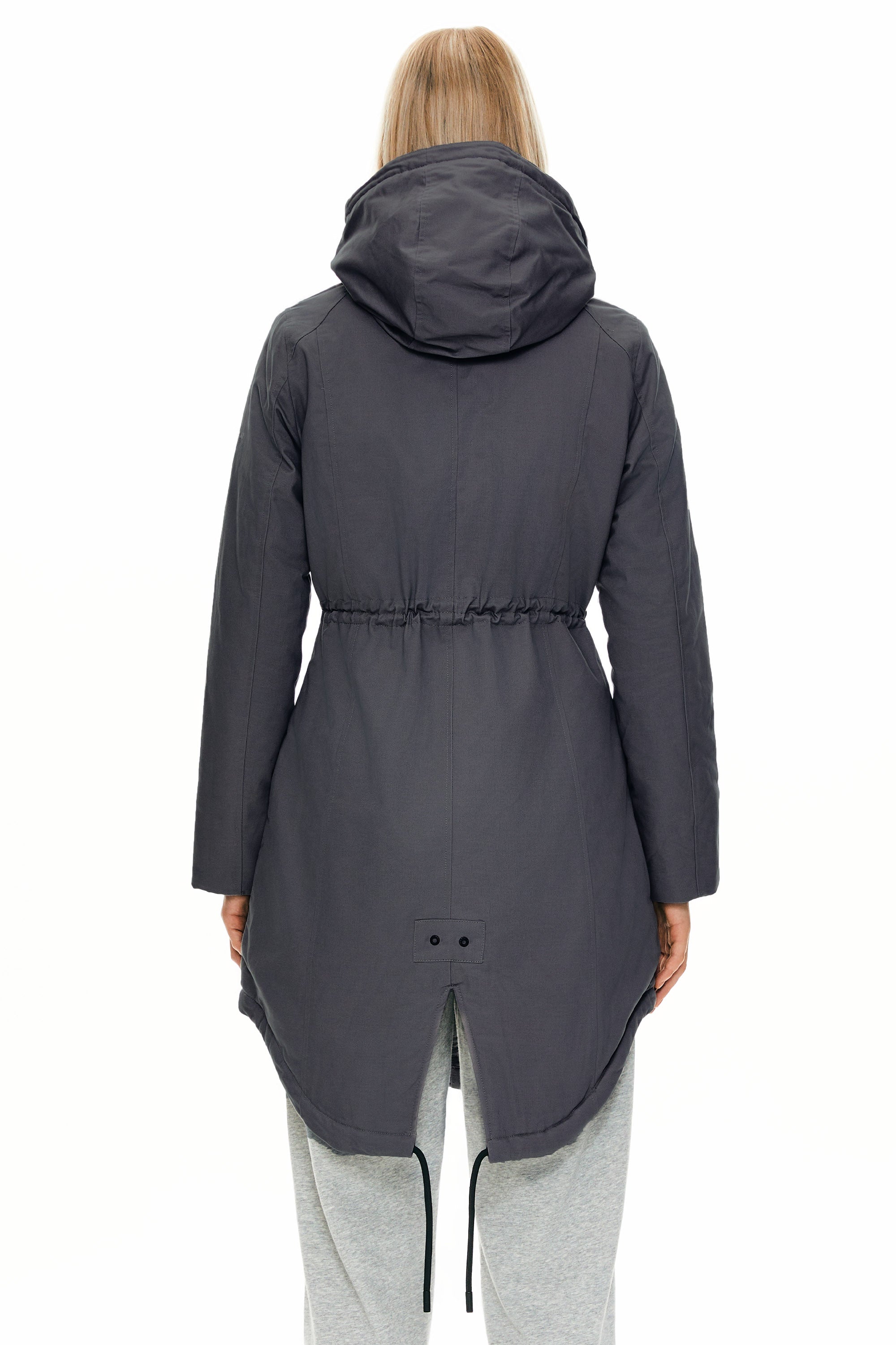 Parka-Drawstring Waist Fleece - Lined Parka - Orolay, #color_darkGray