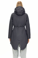 Parka-Drawstring Waist Fleece - Lined Parka - Orolay, #color_darkGray