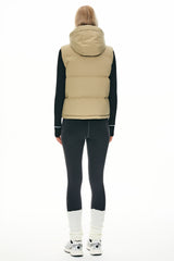 Orolay Puffer Down Vest Hooded Cropped Zip Up #color_Khaki
