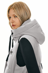 Orolay Puffer Down Vest Hooded Cropped Zip Up #color_lightgray