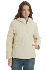 Orolay Puffer Jacket Half Zip Hoodies Coat #color_Beige