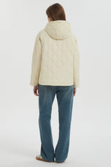 Orolay Puffer Jacket Half Zip Hoodies Coat #color_Beige