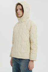 Orolay Puffer Jacket Half Zip Hoodies Coat #color_Beige
