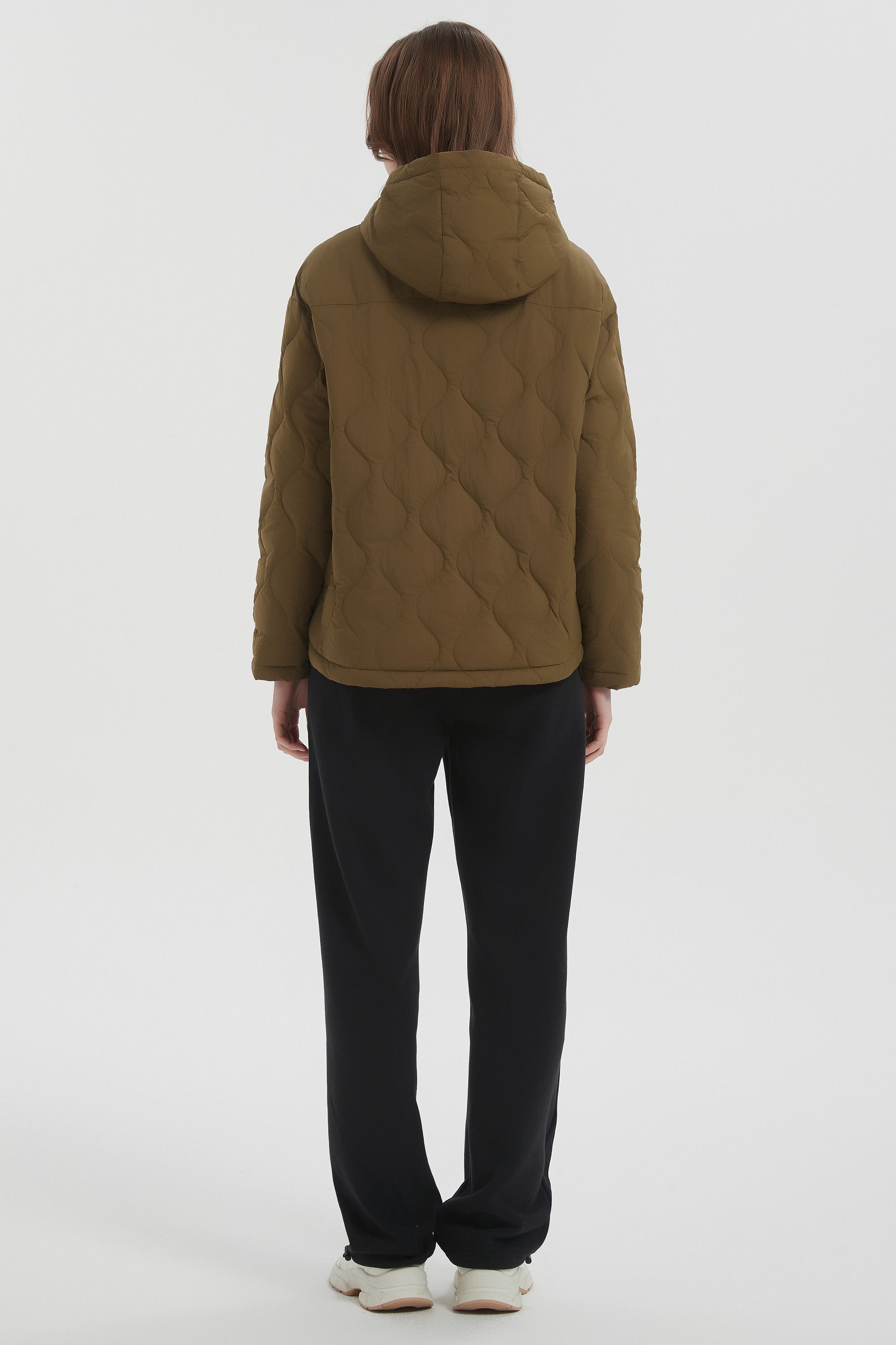 Orolay Puffer Jacket Half Zip Hoodies Coat #color_coffee