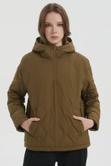 Orolay Puffer Jacket Half Zip Hoodies Coat #color_coffee