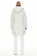 Coat-Orolay Slant Pocket Zip up Puffer Down Coat women #color_Off-white