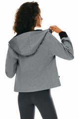 Orolay Zip Up Fleece Lined Hoodie Long Sleeve Cropped Sweatshirt #color_gray