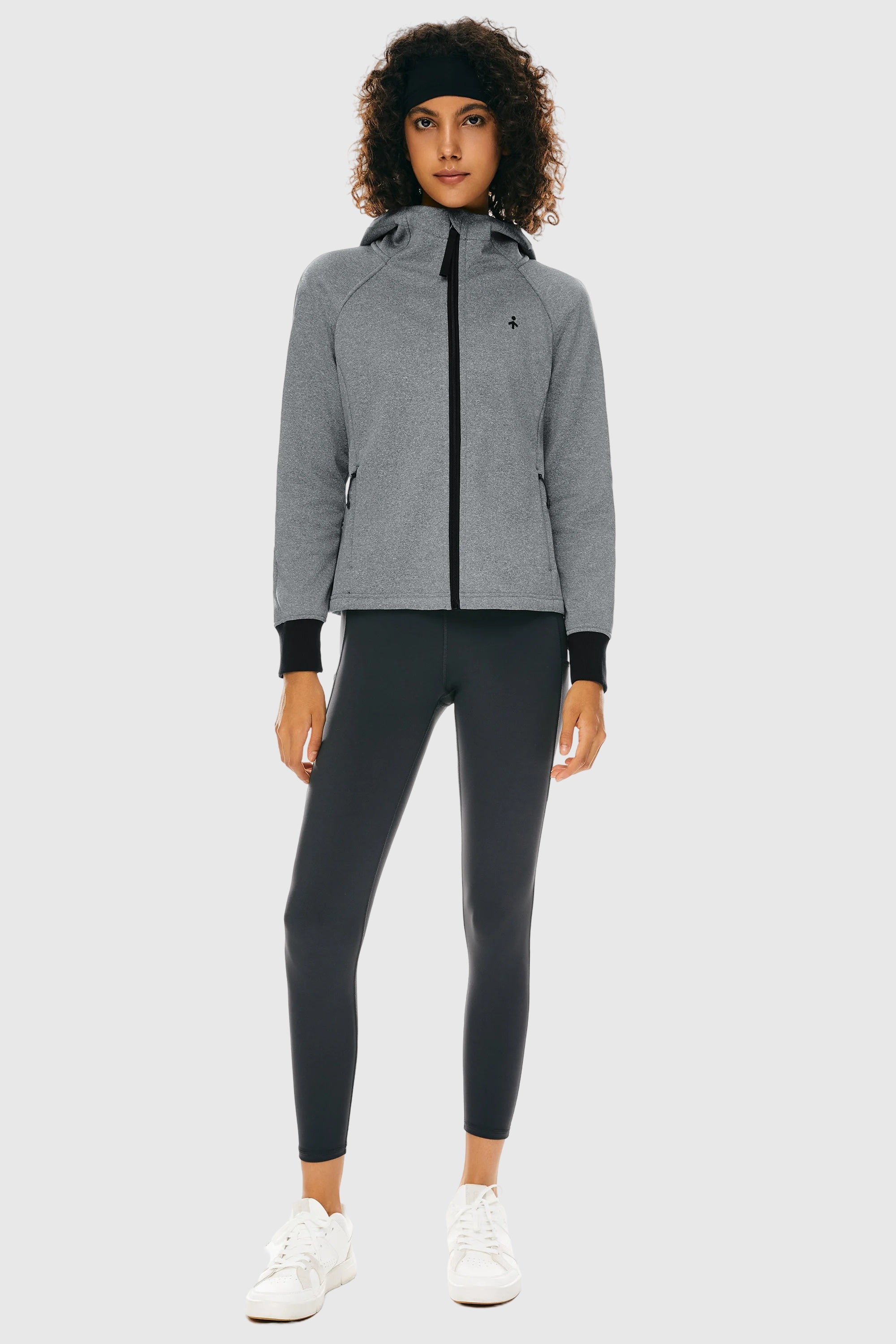 Orolay Zip Up Fleece Lined Hoodie Long Sleeve Cropped Sweatshirt #color_gray