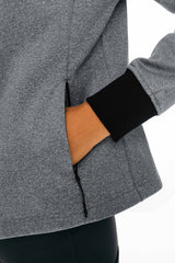 Orolay Zip Up Fleece Lined Hoodie Long Sleeve Cropped Sweatshirt #color_gray