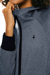 Orolay Zip Up Fleece Lined Hoodie Long Sleeve Cropped Sweatshirt #color_navy