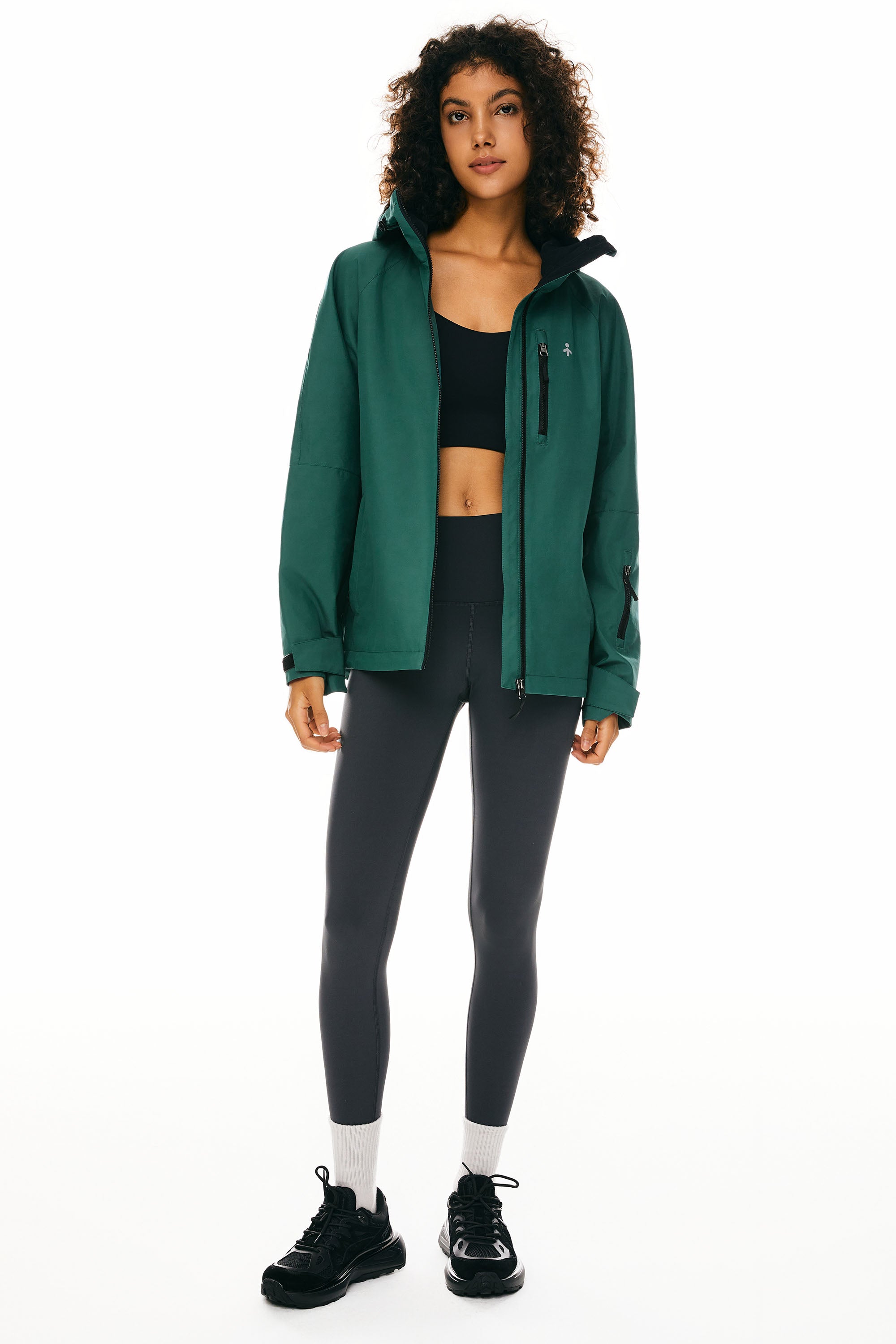 OROLAY Zip Up Rain Jacket Lightweight Hooded Windbreaker #color_green