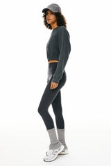 Oversized Cropped Sweatshirt Long Sleeve #color_gray