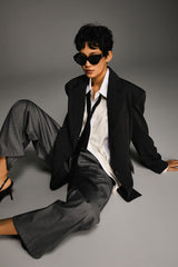 Long Sleeve Office Blazer from Orolay - #color_Charcoal