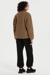 Reversible Fleece Jackets Full Zip Long Sleeve #color_brown