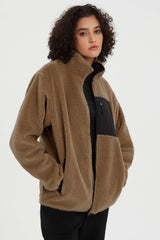 Reversible Fleece Jackets Full Zip Long Sleeve #color_brown