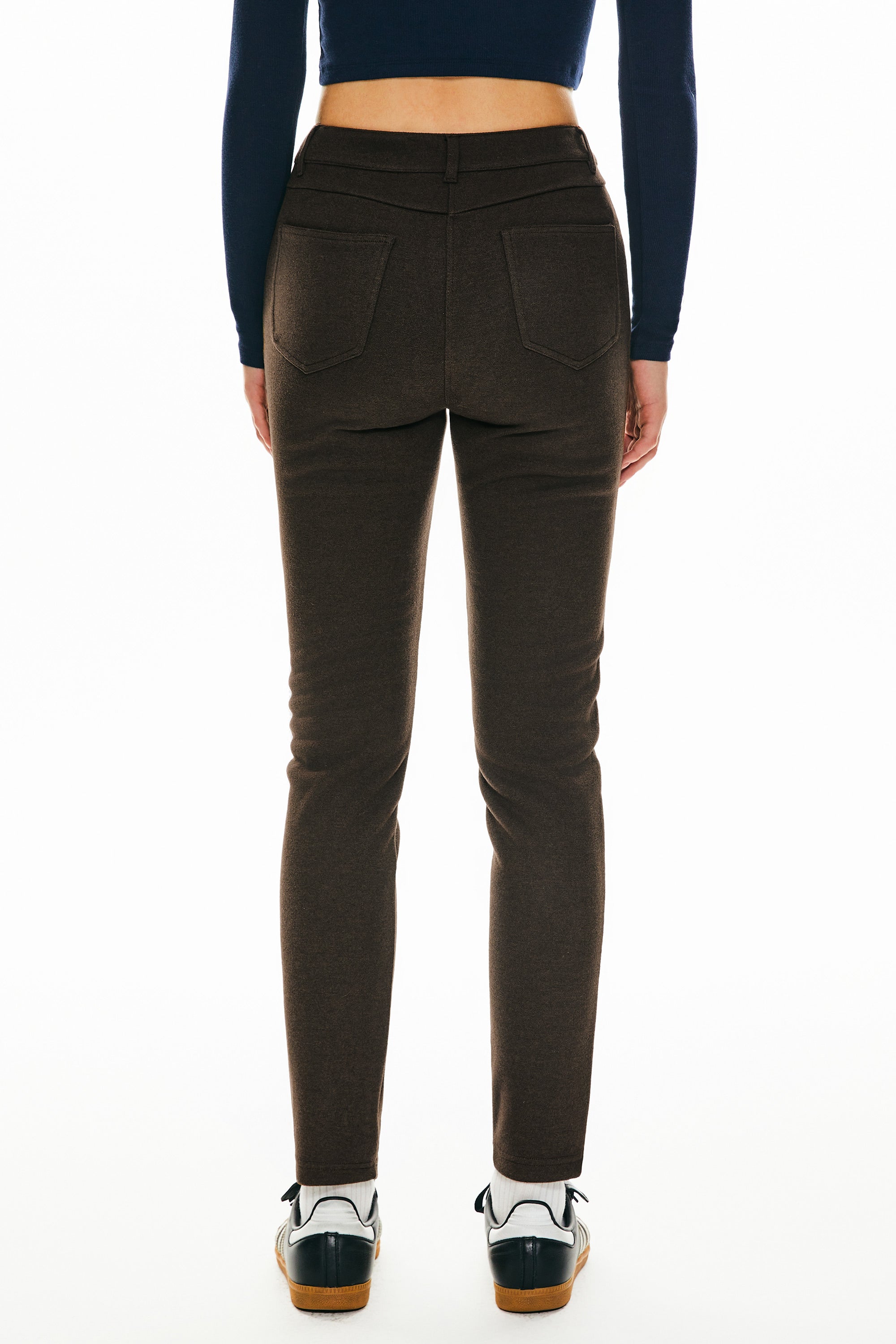 Skinny Jeans Stretchy Casual Pants #color_brown