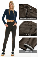 Skinny Jeans Stretchy Casual Pants #color_brown