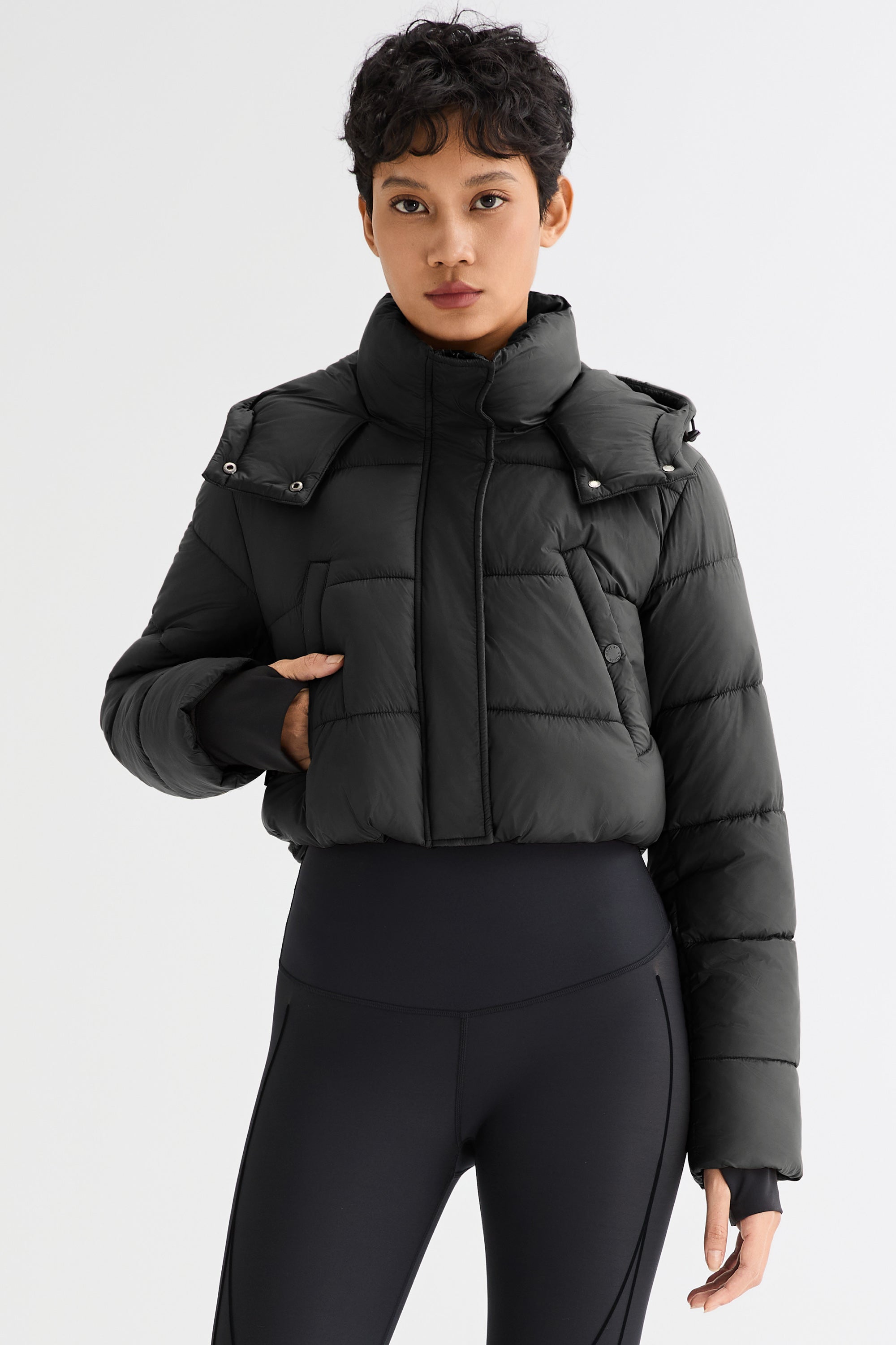 Orolay Urban Essential Short Puffer #color_black