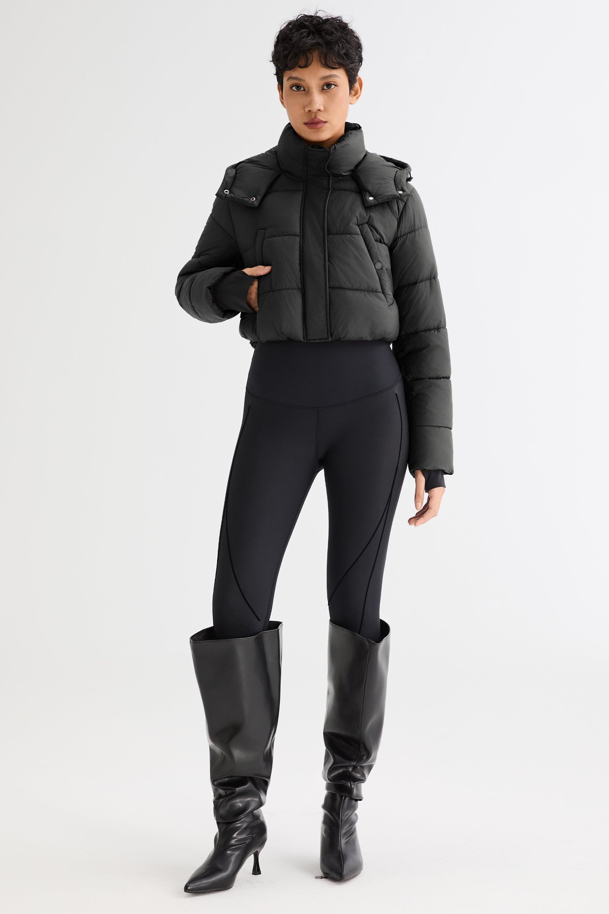 Orolay Urban Essential Short Puffer #color_black