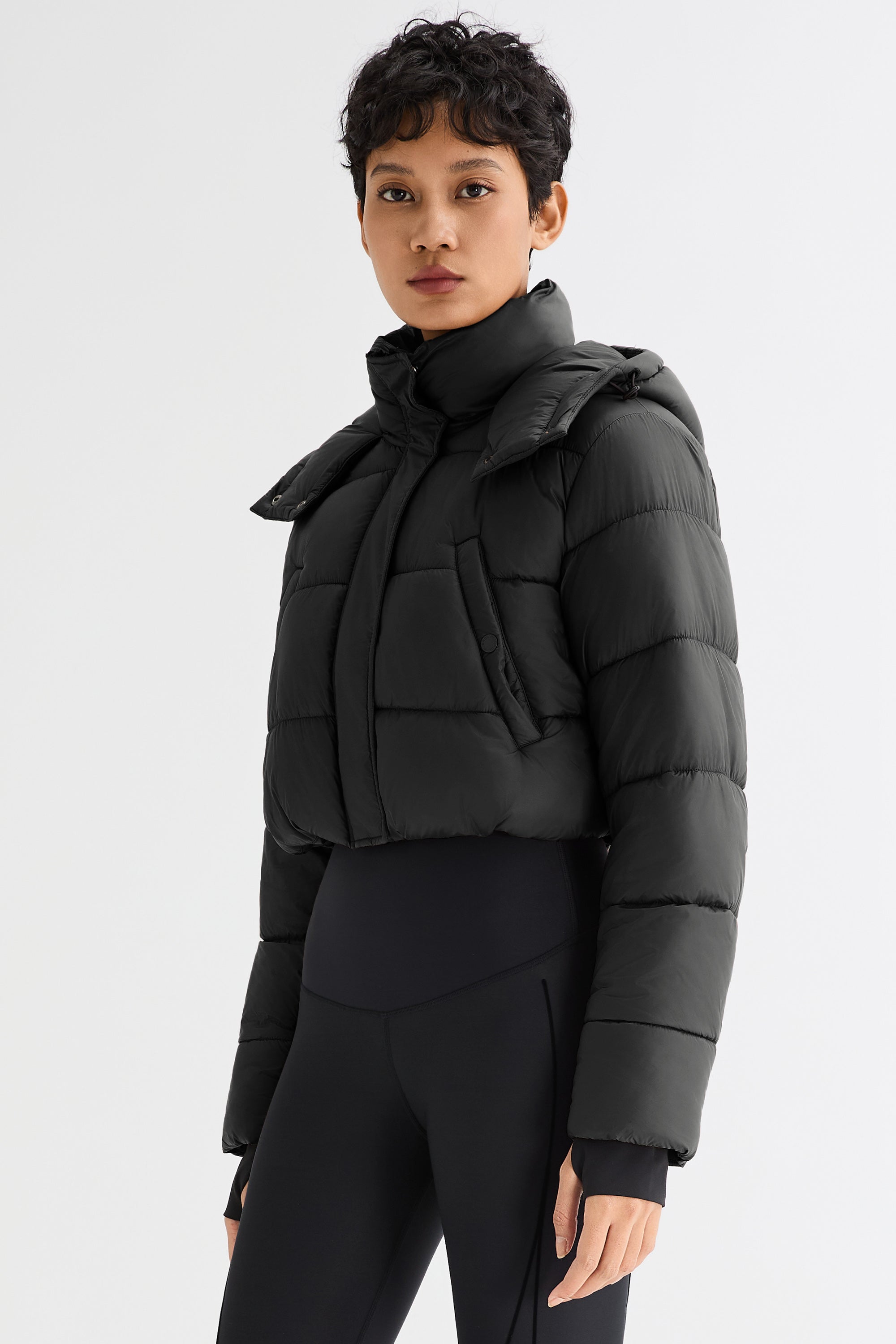 Orolay Urban Essential Short Puffer #color_black
