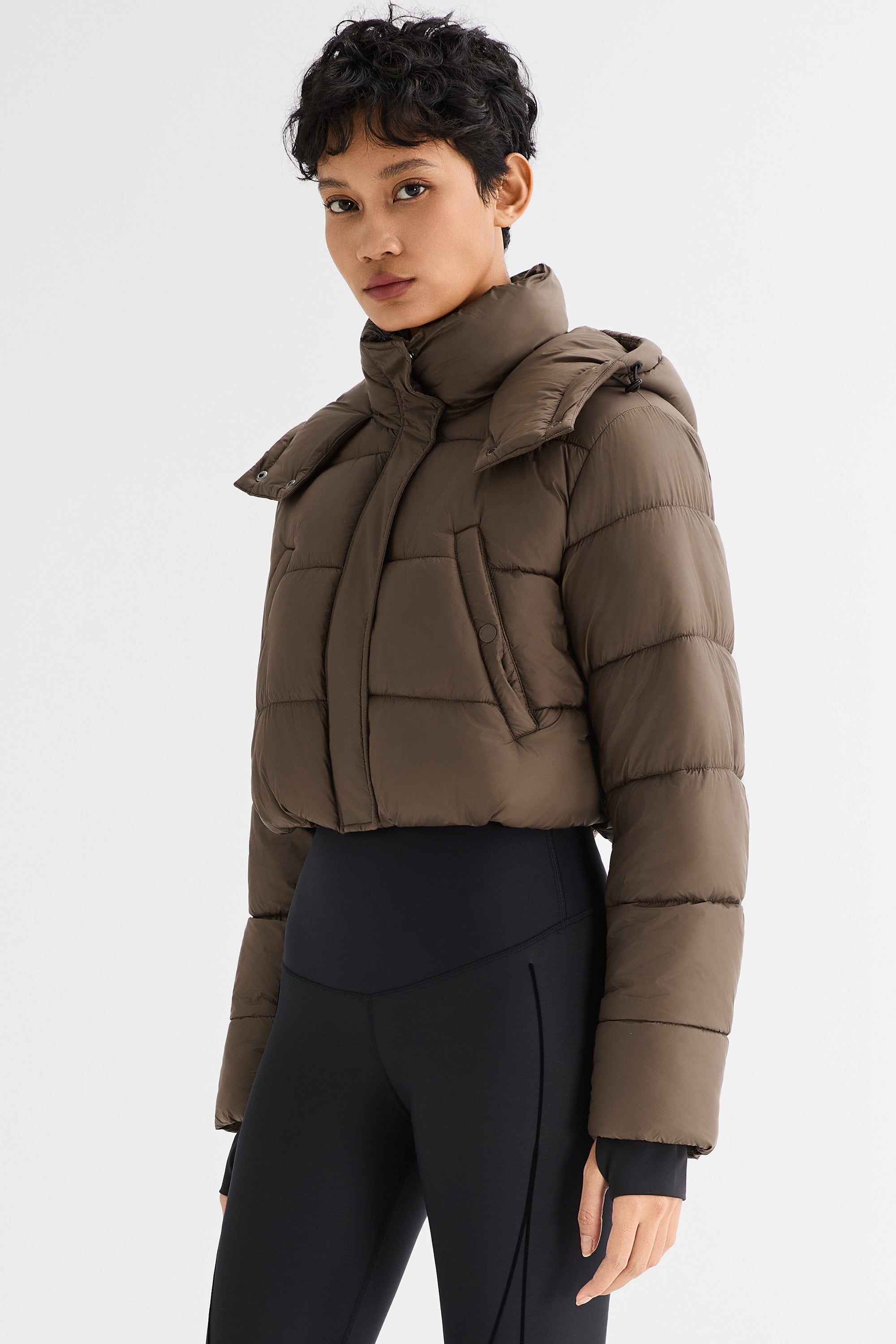 Orolay Urban Essential Short Puffer #color_coffee