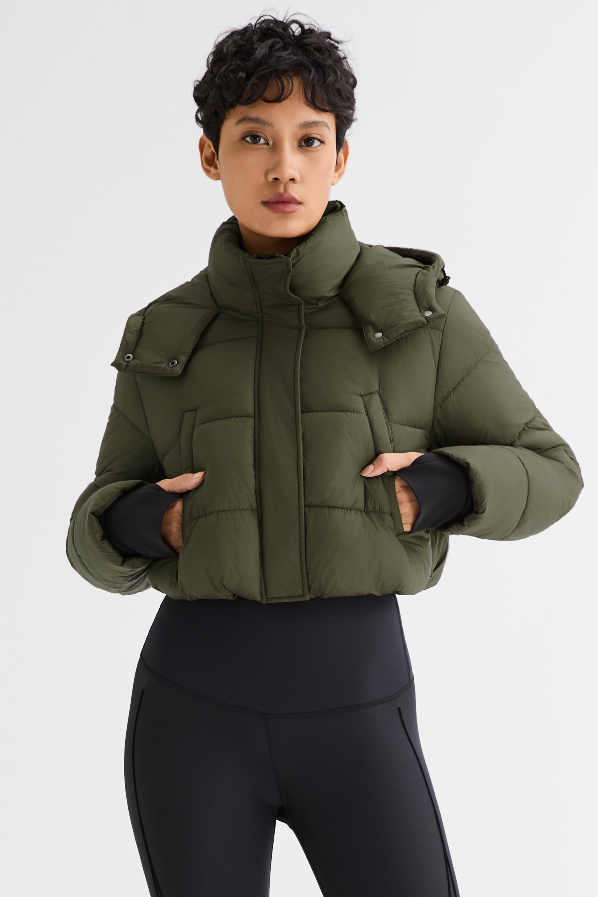 Orolay Urban Essential Short Puffer #color_Olive