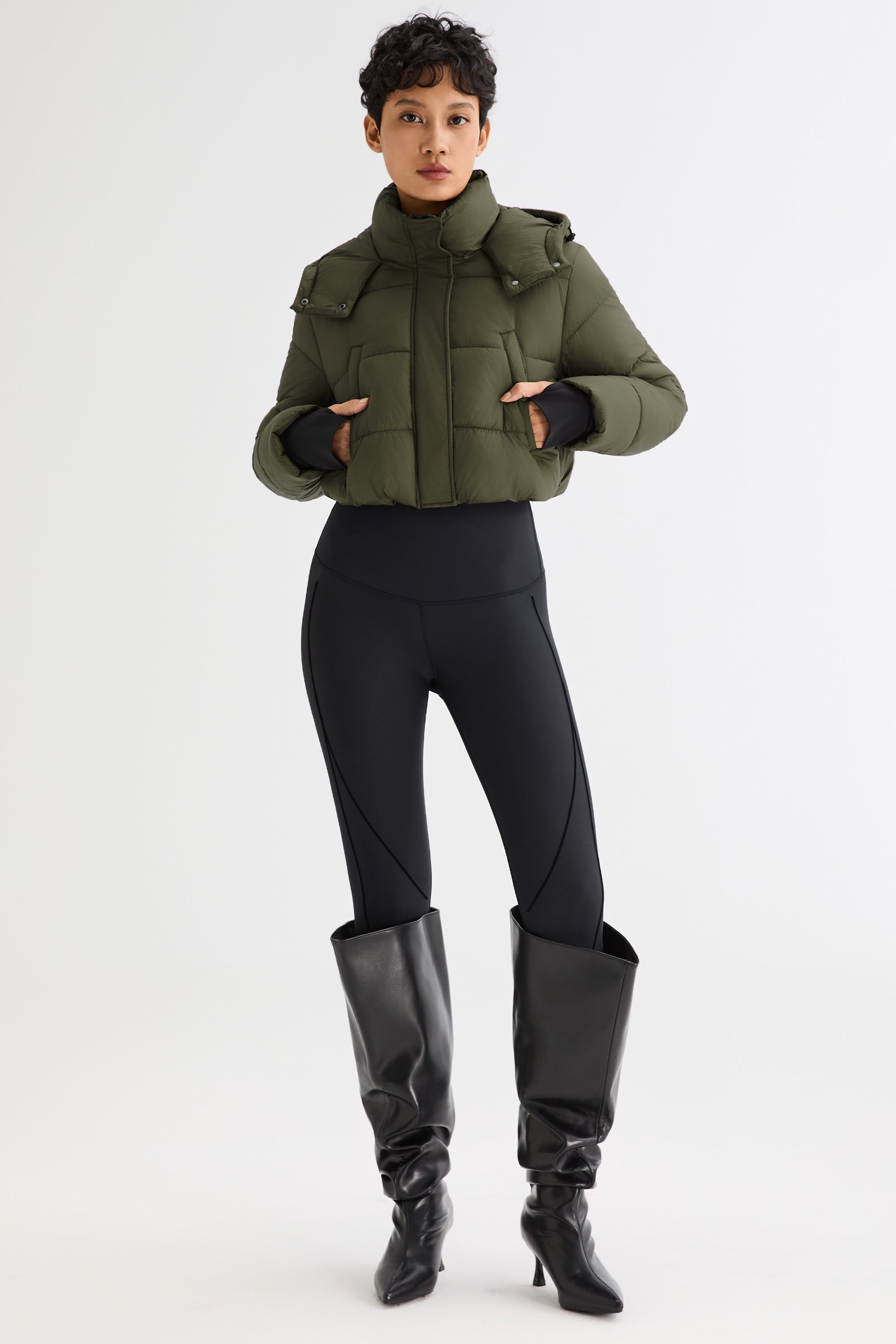 Orolay Urban Essential Short Puffer #color_Olive
