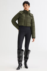 Orolay Urban Essential Short Puffer #color_Olive
