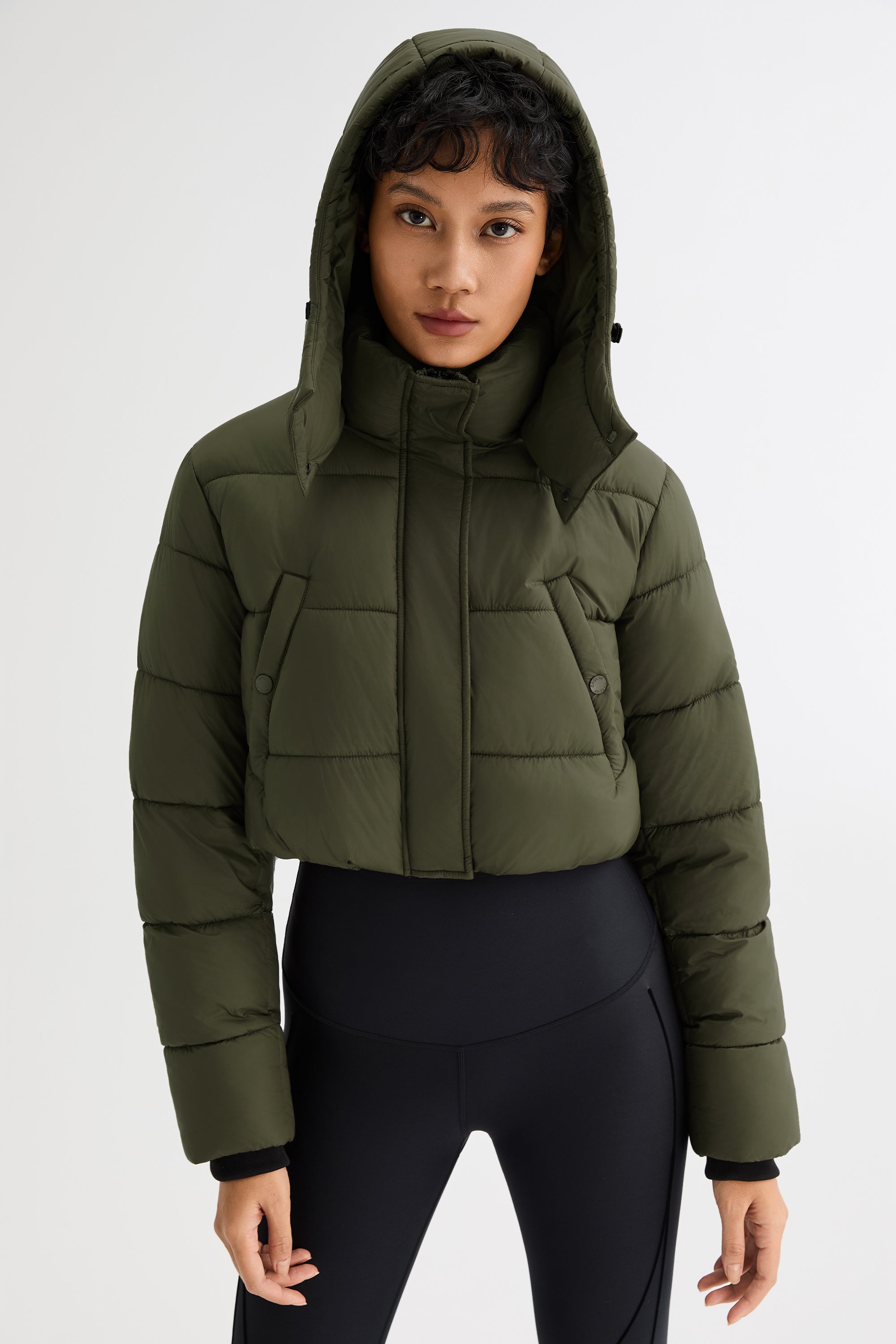 Orolay Urban Essential Short Puffer #color_Olive