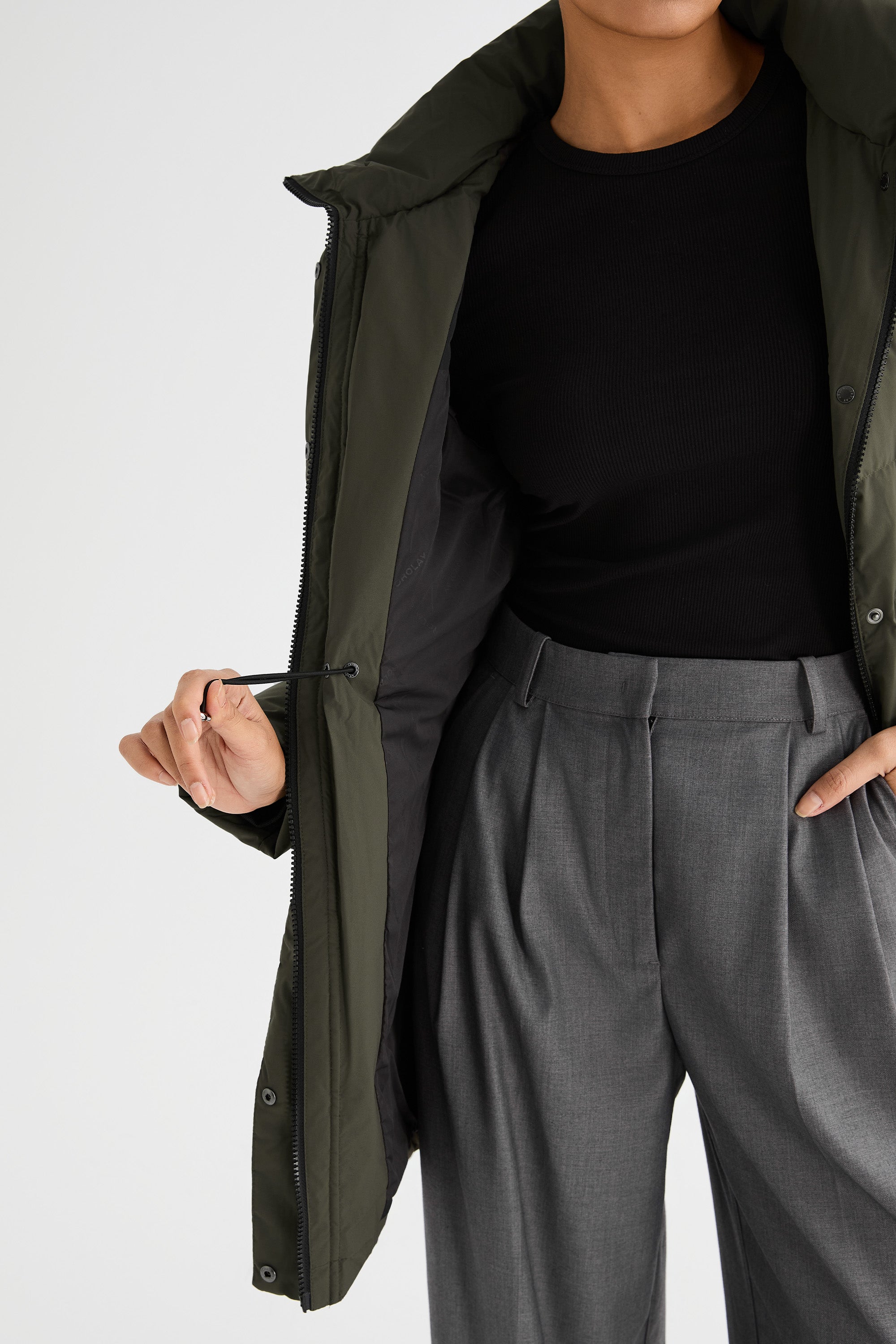 Orolay-Waterproof Thickened Down Jacket with Hood-#color_Chive