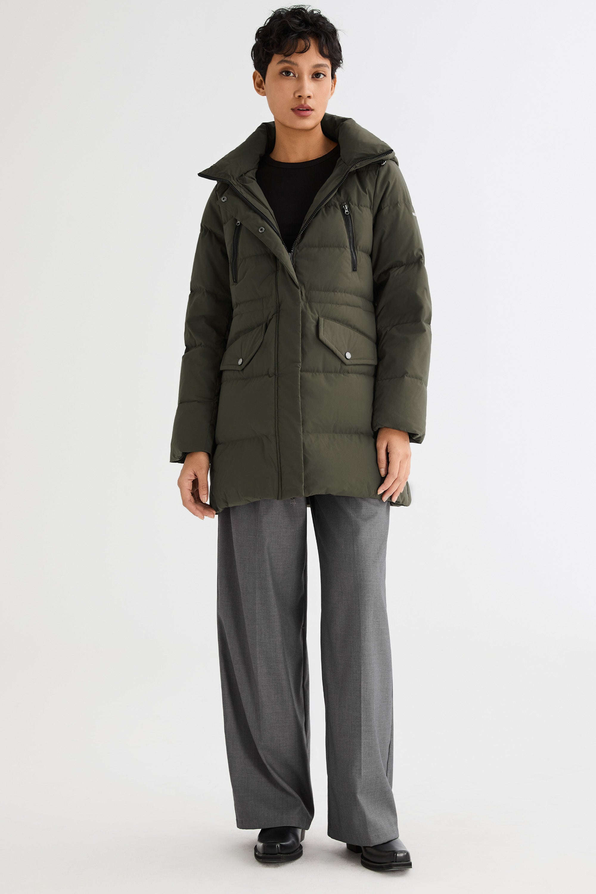 Orolay-Waterproof Thickened Down Jacket with Hood-#color_Chive